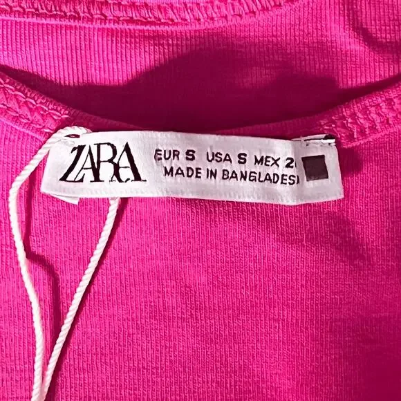 Zara Women's High Neck Pink Thin Strap Bodysuit Sz S - Picture 14 of 14